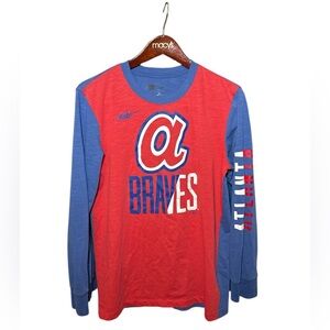 Atlanta Braves Nike Cooperstown Collection Rewind Splitter Slub Long Sleeve Tee
